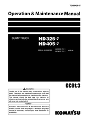 Komatsu ecot3 HD405-7 Operation & Maintenance Manual