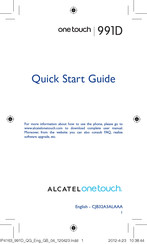 Alcatel one touch 991D Quick Start Manual