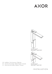 Axor Edge 46011001 Installation/User Instructions/Warranty