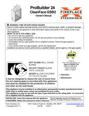 FireplaceXtrordinair ProBuilder 24 CF GSB2 Owner's Manual