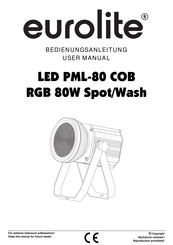 EuroLite LED PML-80 COB User Manual