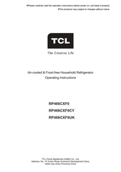 TCL RP466CXF0UK Operating Instructions Manual