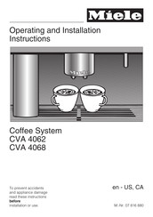 Miele CVA4062SS Operating And Installation Instructions