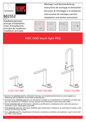 KWC ONO touch light PRO 10.651.122.000 Installation And Service Instructions Manual