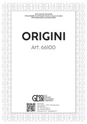 Gessi ORIGINI 66100 Manual