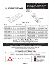 Firegear LOF-8416HMT-P Installation And Operating Instructions Manual