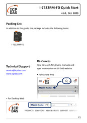 ICP DAS USA I-7532RM-FD Quick Start Manual