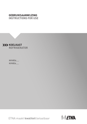 ETNA KKV856 Series Instructions For Use Manual