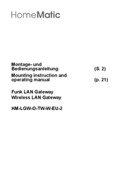HomeMatic HM-LGW-O-TW-W-EU-2 Mounting Instruction And Operating Manual