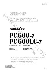 Komatsu PC600LC-7 Backhoe Manual