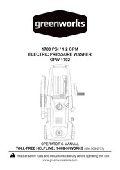 GreenWorks GPW 1702 Operator's Manual