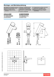 Franke AQUA200 Installation And Operating Instructions Manual