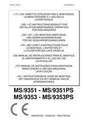 Mach MS/9351 Instructions Booklet For Installation Maintenance Operation