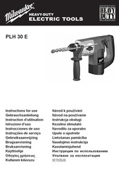 Milwaukee PLH 30 E Instructions For Use Manual
