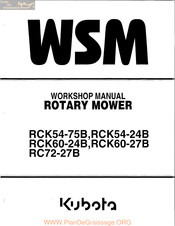 Kubota wsm RCK60-278 Workshop Manual
