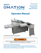 Opex Envelopener Omation 306 Operator's Manual