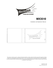 MICRO-AIR MX3510 Installation And Operation Manual