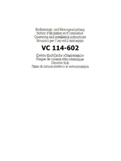 Gaggenau VC 114-602 Operating And Installation Instructions