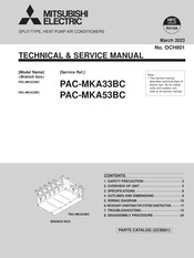 Mitsubishi Electric BRANCH BOX PAC-MKA53BC Technical & Service Manual
