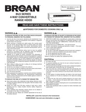 Broan BU3 Series Instructions Manual