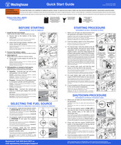 Westinghouse WGen11500TFc Quick Start Manual