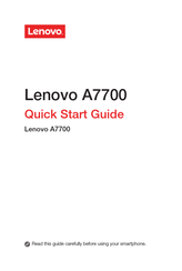 Lenovo A7700 Quick Start Manual
