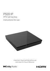 Dolby Audio STB-P520/020 Instructions For Use Manual