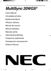 NEC MultiSync 20WGX2 Series User Manual