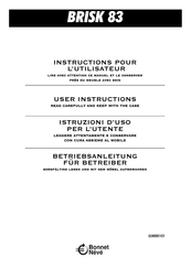 Bonnet Neve BRISK 83 User Instructions