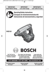 Bosch RHS181 Operating/Safety Instructions Manual