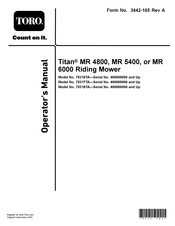 Toro Titan MR 6000 Operator's Manual