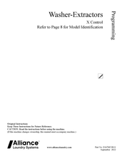 Alliance Laundry Systems PY70 X CONTROL Original Instructions Manual