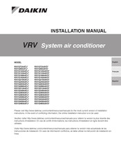 Daikin VRV RXYQ384AATJ Series Installation Manual