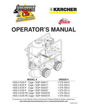 Kärcher HDS 2.6/30 P Cage Operator's Manual