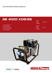 Mosa GE 4000 KDS/GS Use And Maintenance Manual