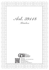 Gessi Rimless 39118 Manual