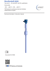 Solutions UWT NivoGuide 8200 Technical Information/Instruction Manual
