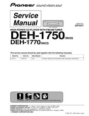 Pioneer DEH-1750/XN/CS Service Manual