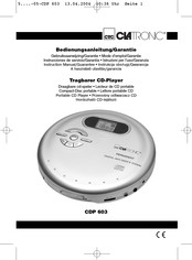 Clatronic CDP 603 Instruction Manual & Guarantee