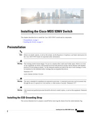 Cisco MDS 9396V Installing