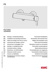 KWC F5LT2003 Installation And Operating Instructions Manual