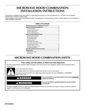 Jenn-Air JMV8208DB Installation Instructions Manual