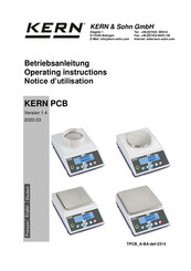KERN TPCB 300-2-A Operating Instructions Manual