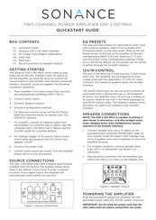 Sonance DSP 2-150 MKIII Quick Start Manual