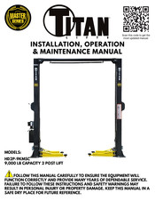 Titan Lifts MASTER HD2P-9KMSC Installation, Operation & Maintenance Manual