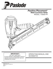 Paslode F250S-PP Operating Manual And Schematic