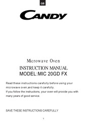 Candy MIC 20GD FX Instruction Manual