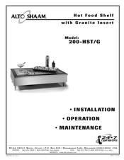 Alto-Shaam HALO HEAT 200-HST/G Installation Operation & Maintenance