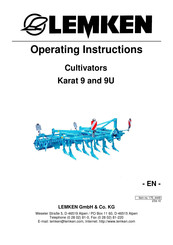 Lemken Karat 9 Operating Instructions Manual