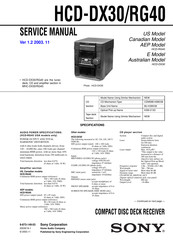 Sony HCD-DX30/RG40 Service Manual